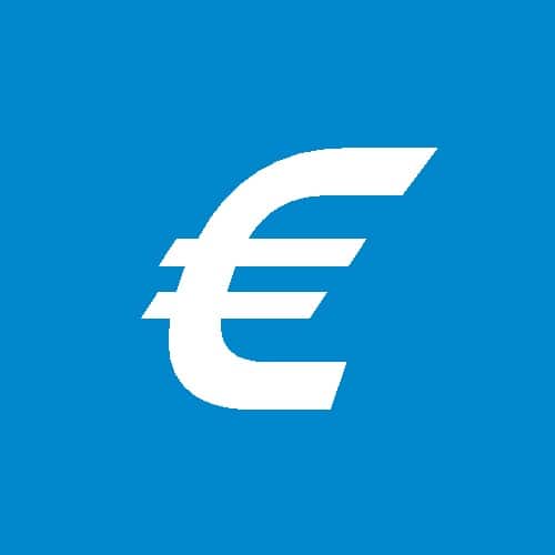 Trockeneis Guthaben Geld für Wallet Eurozeichen